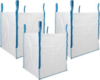 DURASACK Heavy Duty Builder's Bulk Bags 200-Gallon White Woven Polypropylene Contractor Trash Bags for Demo and Construction, Holds up to 2200 lbs, Open Top, Pack of 3