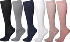 6 Pairs Compression Socks for Women Men 15-20 mmhg Knee High, Womens Compression Socks Compression Stockings for Women Men