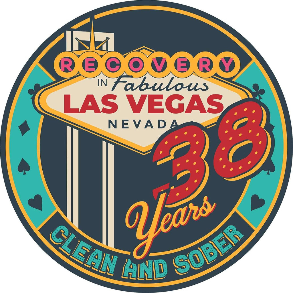 Las Vegas Recovery AA chip Available in Years 1-50 Sober Medallion for 12 Step Programs