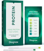 Diagnox Health Urine Protein Test Strips | At-Home Proteinuria Monitoring | Individually Wrapped, Fast 60-Second Results | Easy Urinalysis Test, Pack of 30