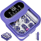 Ranjova Foot Spa Electric Rotary Massage, Collapsible Foot Bath with Heat, Bubble Jets,Temp Control, and 24 Motorized Shiatsu Massage Balls, Pedicure Foot Spa for Feet Relaxation (Blue)