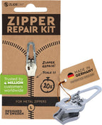 ZlideOn Zipper Pull Replacement - Silver, Normal (L) - Instant Zipper Replacement Slider for Metal Zippers (Multiple Sizes Available)