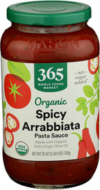 365 by Whole Foods Market, Organic Arrabbiata Pasta Sauce, 25 Ounce