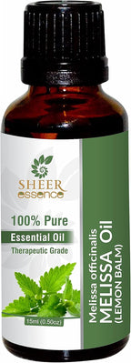Melissa (Lemon Balm) Oil (Melissa Officinalis) Essential Oil 100% Pure Natural Undiluted Uncut Therapeutic Grade Oil 0.16 Fl.OZ