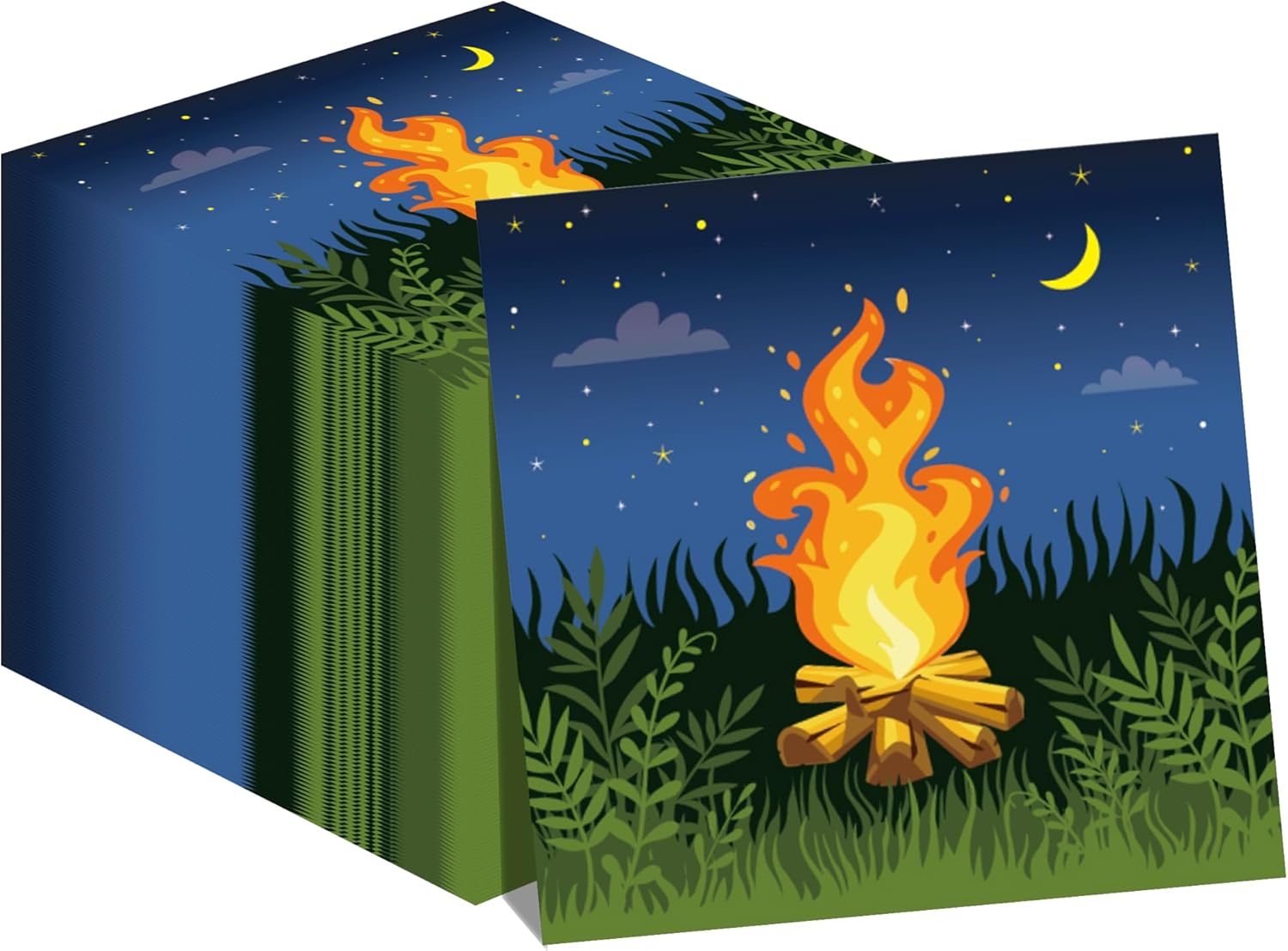 40Pcs Camping Adventure Party Napkins - 6.5x6.5 Inch Disposable Camping Luncheon Napkins, Hiking Theme Party Set with Campfires Adventure Elements for Birthday Parties,Wilderness Supplies,Baby Showers