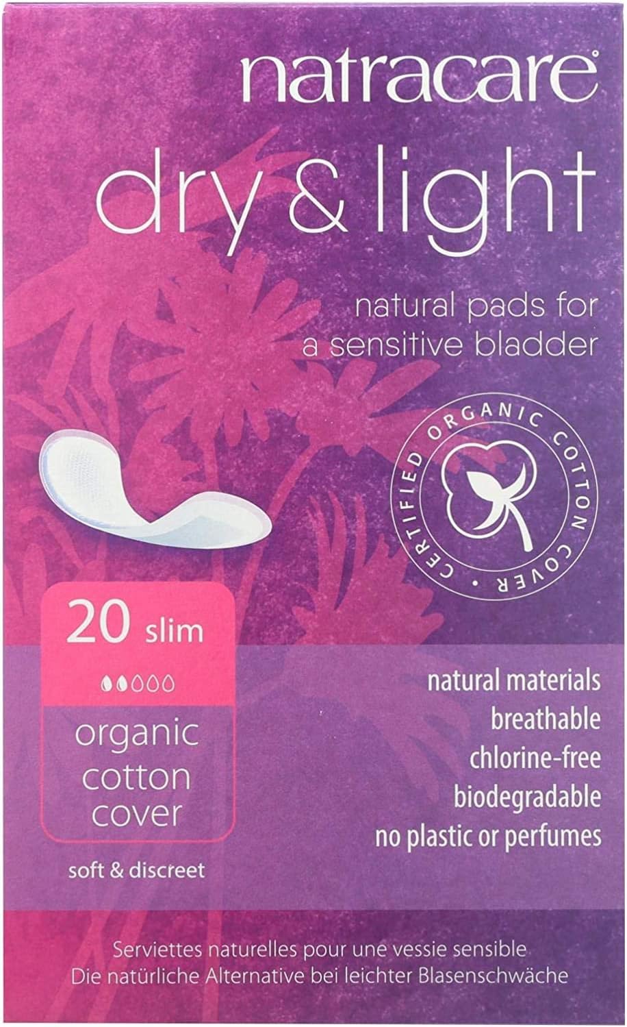 Natracare Dry and Light Pads 20 Pads, 3 Boxes, (60 Pads Total)