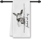are You Pooping Donkey Bathroom Hand Towels, Donkey Lovers Gifts for Women, Funny Farmhouse Donkeys Hand Towels for Bathroom Decor, 16x24 Inches