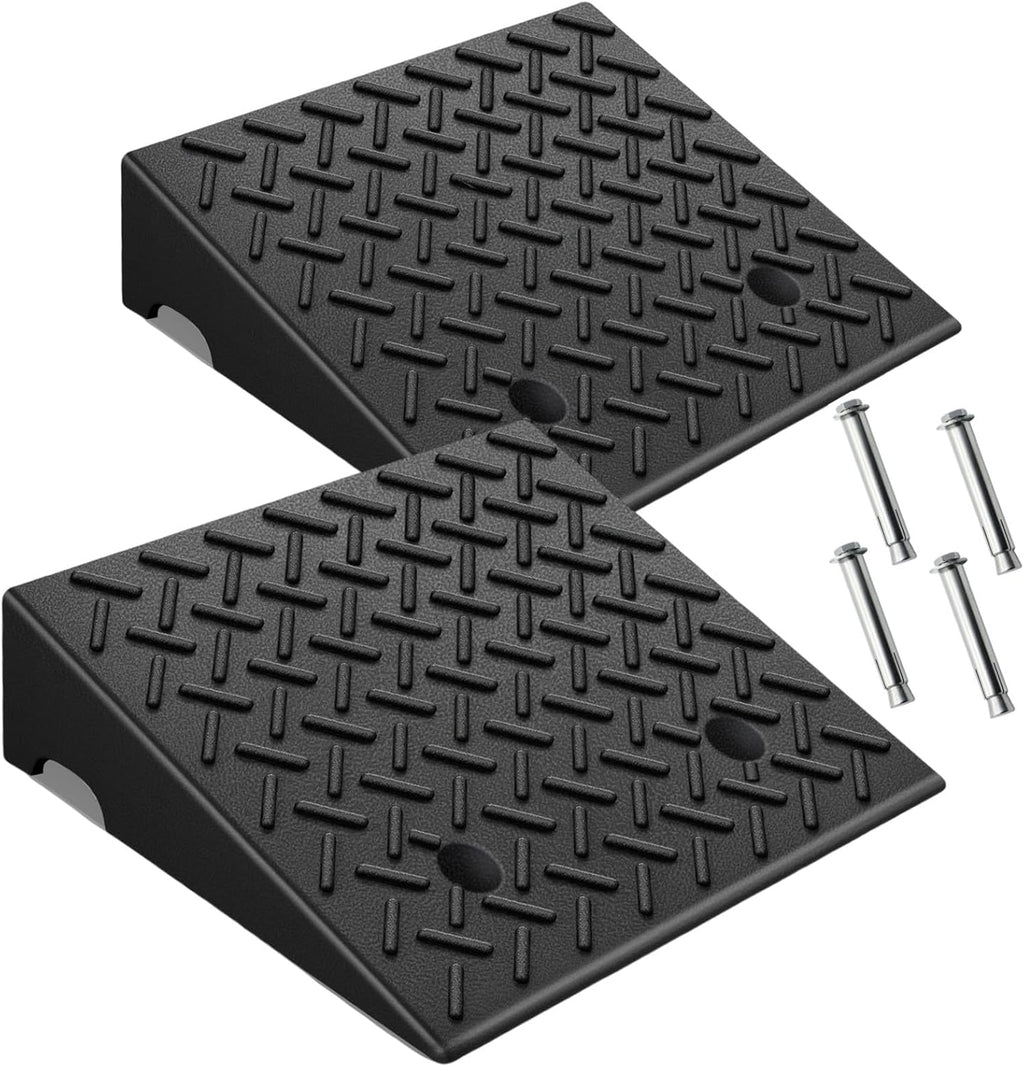 KROAK Heavy-Duty Rubber Curb Ramps 2-Pack, 5" Height & Extra-Wide 18.8" Width, Supports 11800LBS, Non-Slip Driveway Ramps for Wheelchairs, Cars, Scooters, Lawn Mowers & Motorcycles