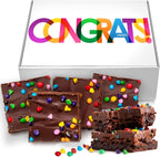 Congrats Brownies Gift Basket Chocolate Brownies Congratulations Large Food Gift Individually Wrapped For Men Women Package | Nut Free | Kosher