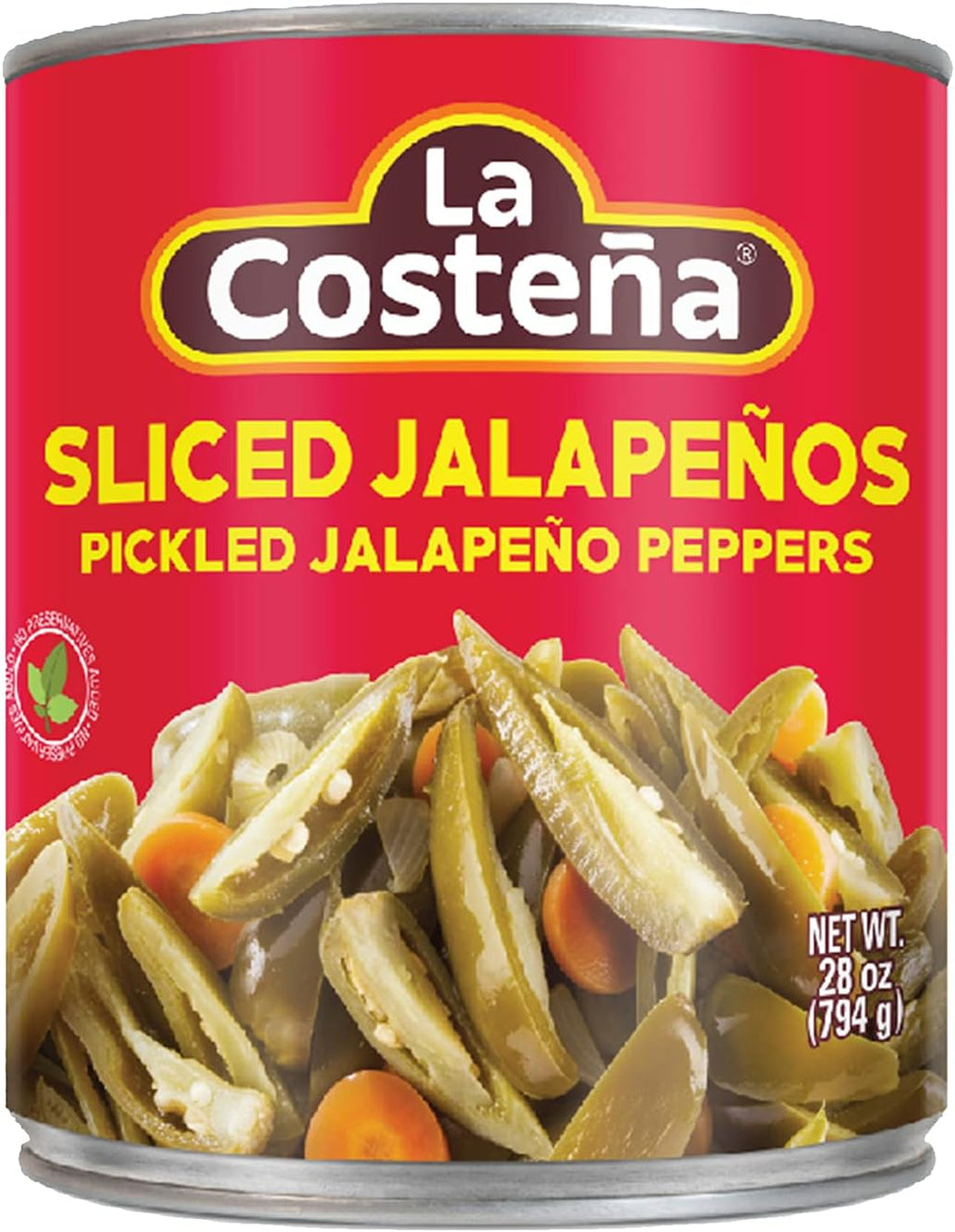 La Costeña Sliced Jalapeno Peppers - Pickled Jalapenos - Jalapeno Pepper - Hot Peppers for Mexican Food, Guacamole, Spicy Nacho & Taco Toppings, Enchiladas & Salsa - 28oz, 1 Pack Canned Jalapenos