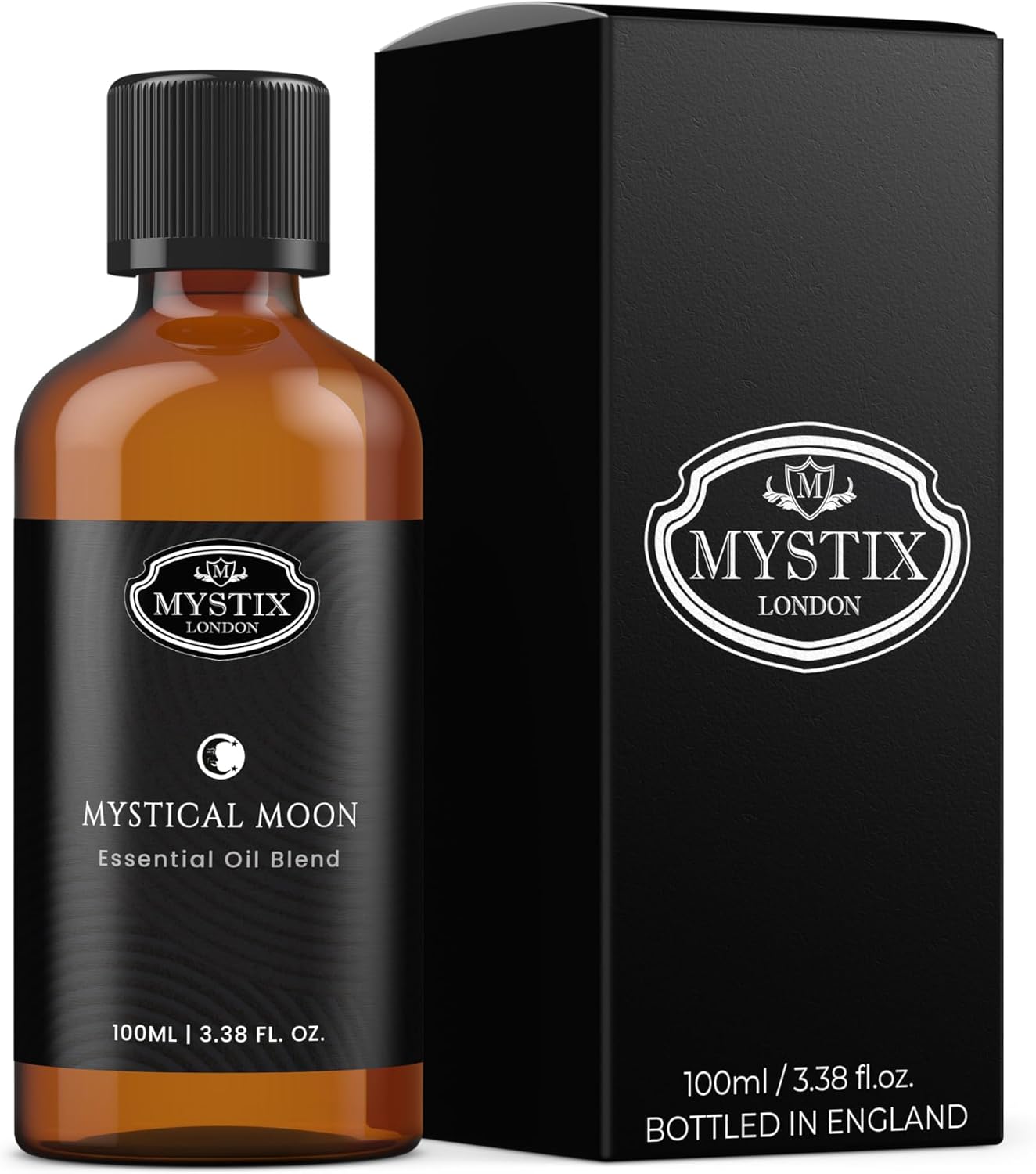 Mystix London | Mystical Moon | Spiritual Pure & Natural Essential Oil Blend 100ml - for Diffusers, Aromatherapy & Massage Blends | Perfect as a Gift | Vegan, GMO Free
