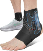 Fit Geno Ankle Brace for Sprained Ankles - Adjustable Breathable Support with Quick-Release Straps for Pain Relief and Swelling Reduction for Men and Women (Left XS/S, Ankle size 7''-8.6'')