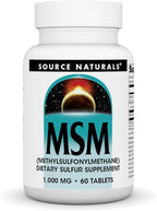Source Naturals MSM (methylsulfonylmethane), a Dietary Sulfer Supplement, 1,000 MG - 60 Tablets