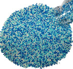 Homankit White and Blue Nonpareils Sprinkles Edible Cookie Decorations Mini Pearls for Decorating Cake, Baking, Cupcake Toppers, Ice Cream, Donuts 3.88 Ounce