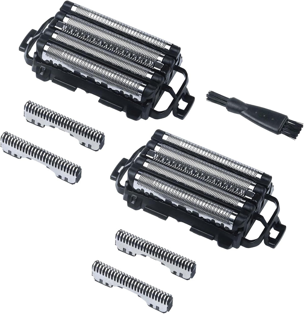 2-Pack Value Set Replacement Blades and Foil for Panasonic ARC5, Compatible with ES9032 WES9032P ES9034 ES9036, Fits Models ES-LV65 ES-LV67 ES-LV97 ES-LV9N ES-PV6A (+ 1 Cleaning Brush)
