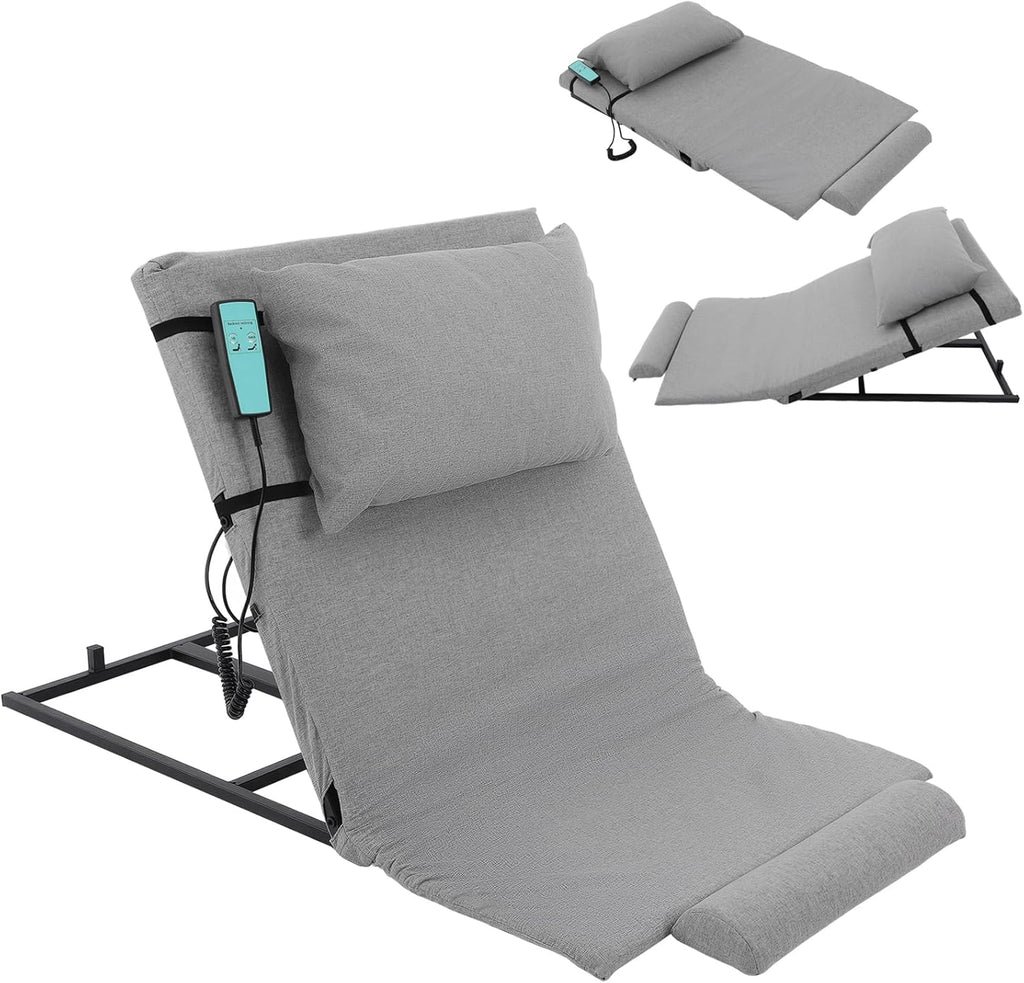 Electric Lifting Backrest, 2-80° Electric Assisted Wake-Up Device Adjustable Electricity Lifting Mattress Sit-Up Back Rest Chair with Remote Control for Living Rooms Bedrooms Nursing Homes