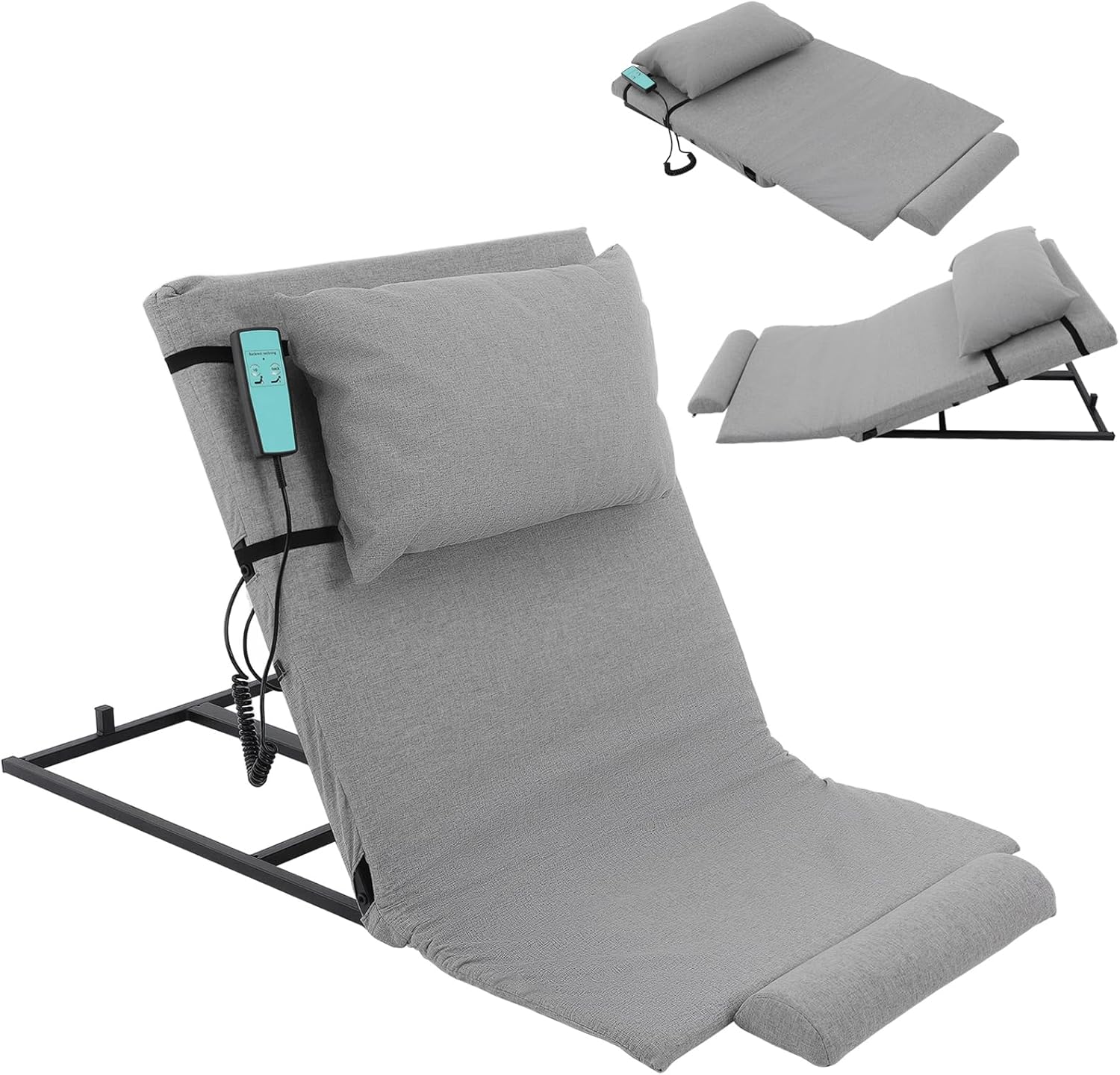 Electric Lifting Backrest, 2-80° Electric Assisted Wake-Up Device Adjustable Electricity Lifting Mattress Sit-Up Back Rest Chair with Remote Control for Living Rooms Bedrooms Nursing Homes
