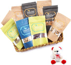 Jaiccha Ghasitaram Basket Hamper of 9 Heavenly Dryfruits with Teddy |Gift for Diwali,Holi,Rakhi,Valentine,Christmas,Birthday,Anniversary,Her,Him|