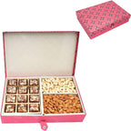 Ghasitaram Gifts Diwali Gifts Red 4 Part of Sugarfree Bites Bits, Almonds and Cashews