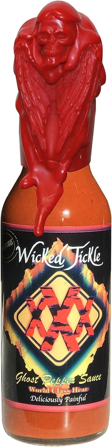 Ghost Pepper Hot Sauce Wicked Tickle XXX Chipotle Extra Hot World's Hottest Hot Sauce Gift Wax Sealed Wings