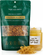 TrueSeaMoss Raw Gold Irish Sea Moss – Premium Wildcrafted & Sun-Dried Seaweed – Extra Dry Texture, Vegan, Non-GMO, Gluten-Free – 16oz (1 lb) Makes Up to 200oz Gel – Atlantic Harvested