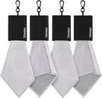 2 Sided Portable Glasses Cleaner Cloth Keychain,Reusable Glasses Cleaning Kit Travel,Microfiber Eye Glasses Lens Cleaning Cloth Wipes Kit with Pouch,Black 6X 6-Inch