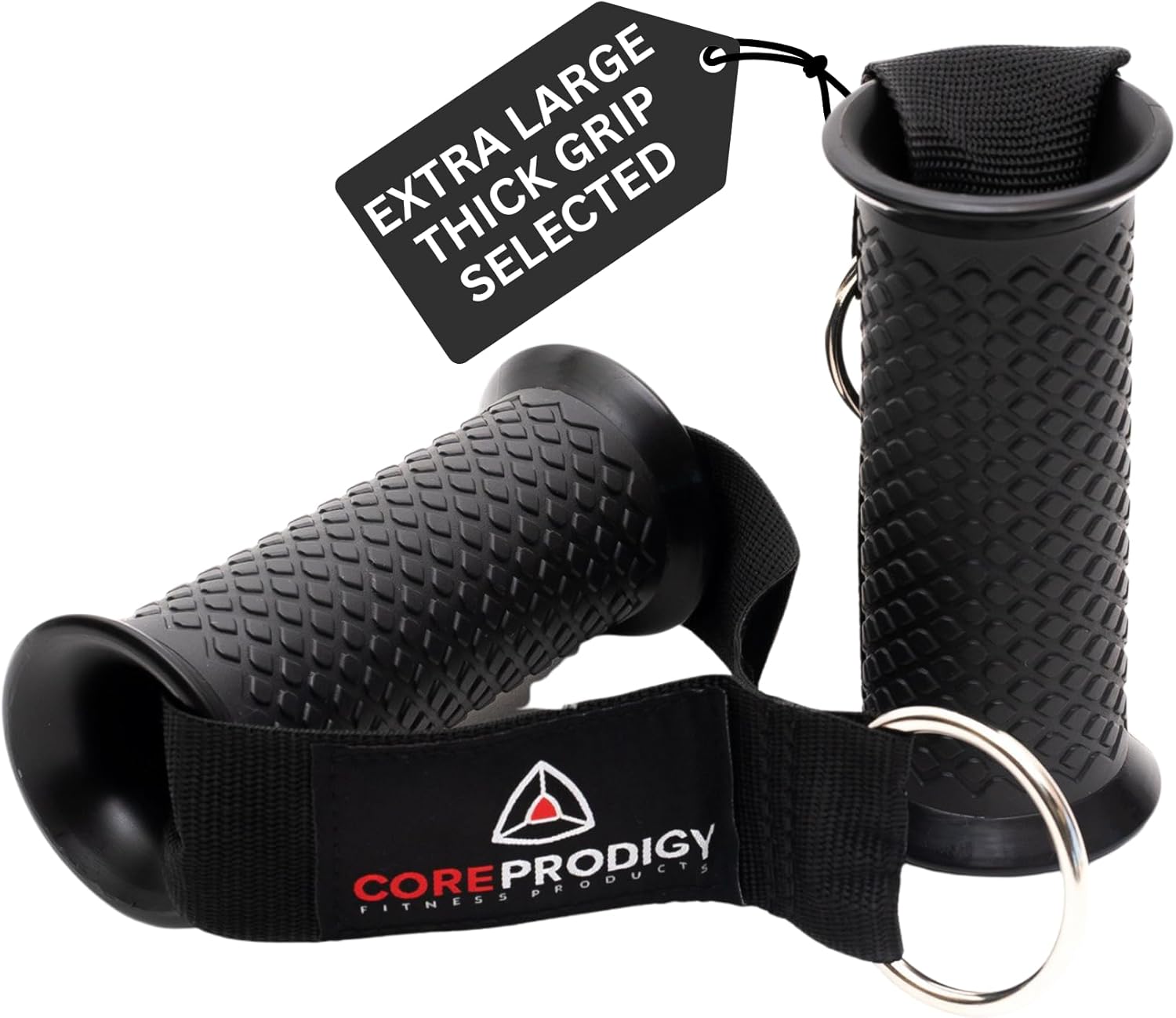 Core Prodigy Heavy Duty Exercise Handles - Grip Attachments for Cable Machine Pulleys, Gym Equipment, Resistance Bands, and Weight Lifting