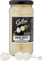Collins Gourmet Snow White Cocktail Onion, Pickled Onion Jar for Cocktails, Bloody Mary Ingredients, Meat and Cheese Trays and Snacks, Pickled Onions, Charcuterie Board Toppers, 8.3 oz
