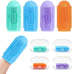 Finger Tooth Brushing Baby Toothbrush 4 Pcs with 4 Travel Storage Case,Food Grade Silicone Baby Finger Toothbrush,Soft Infant Toothbrushes for Toddlers 0-36,Oral Cleaner,Gum Brush