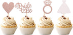 24 PCS Bride to Be Cupcake Toppers with Heart Ring Dress Bridal Shower Cupcake Picks Wedding Engagement Bachelorette Party Cake Decorations Supplies