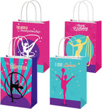 16 PCS Gymnastics Party Bags With Handles Gymnastics Birthday Party Supplies Gymnastics Party Favors Gymnastics Gifts For Girls Boys Teens Gymnasts Coach Gymnastics Party Decorations