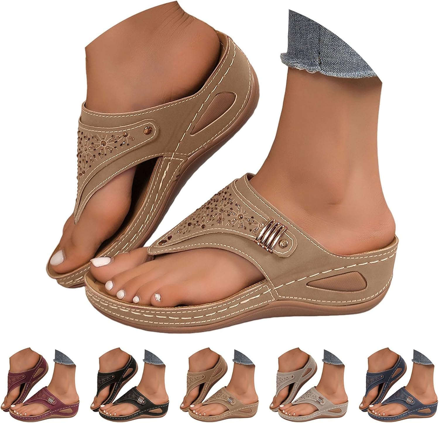 Orthopedic Sandals for Women 2026 Dressy Casual Summer Flip Flops With Arch Support Comfortable Beach Vacation