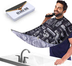 Showvigor Beard Bib Beard Apron, Father's Day Gift Beard Trimming Catcher Bib for Men Shaving and Hair Clippings, Waterproof Non-Stick Hair Catcher Grooming Cloth with 2 Suction Cups