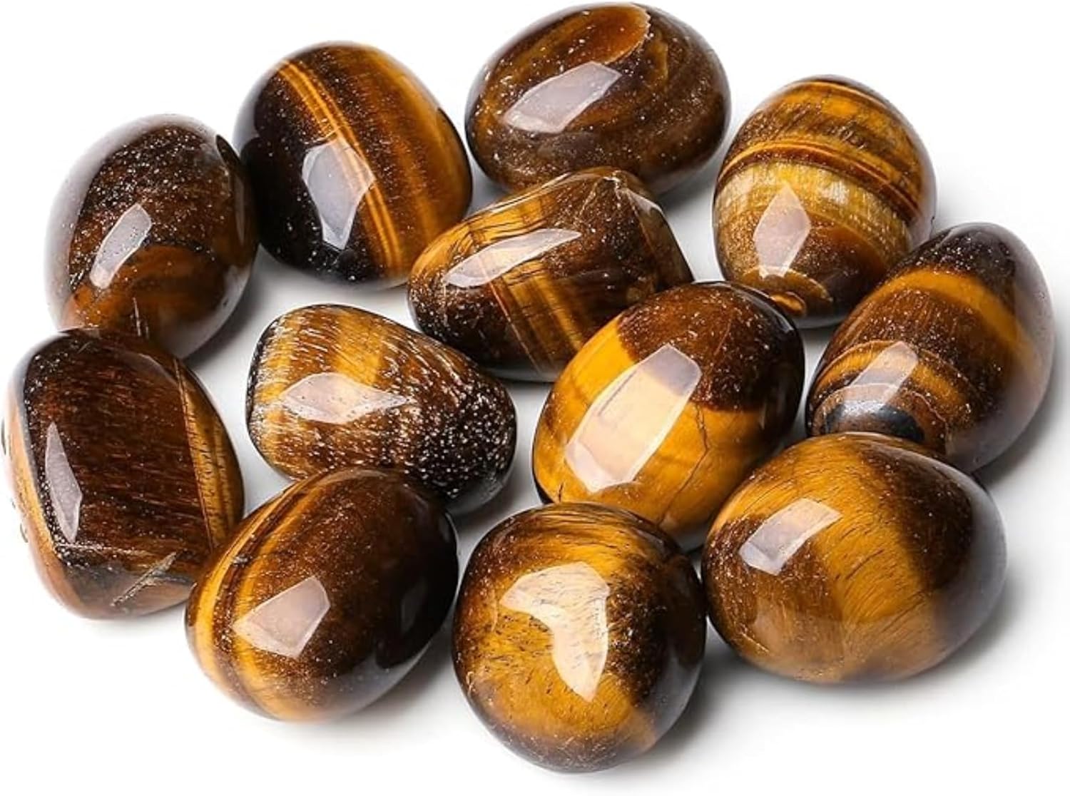 Jet Tiger Eye Tumbled Stones 100 Grams – Natural Polished Gemstones for Energy, Focus, and Protection – Spiritual, Meditation, and Home Décor Crystals