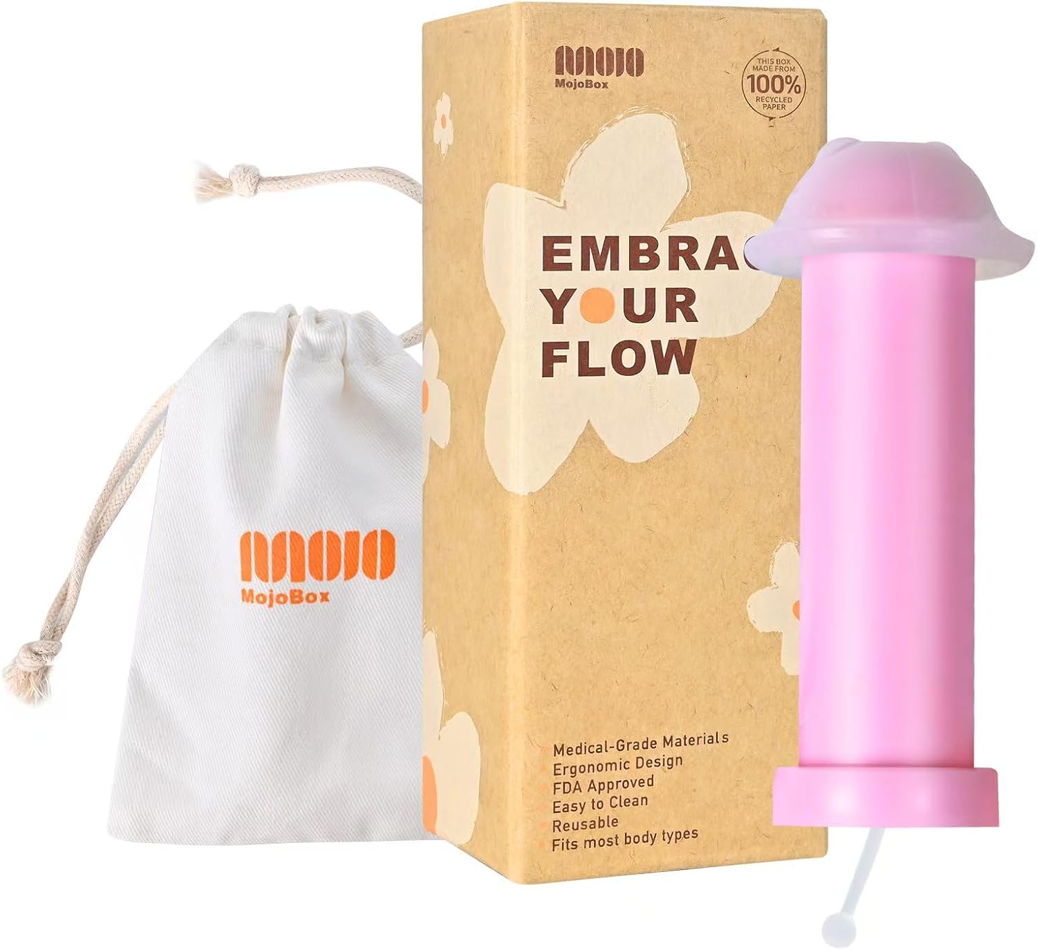 Mojobox Conception Aid Cup Auxiliary Device, Reusable Medical-Grade Insertion Applicator, Fertility Cup Accessory for TTC, Helps Reach Correct Cervical Position (Conception Cup Not Included) (Whtie)