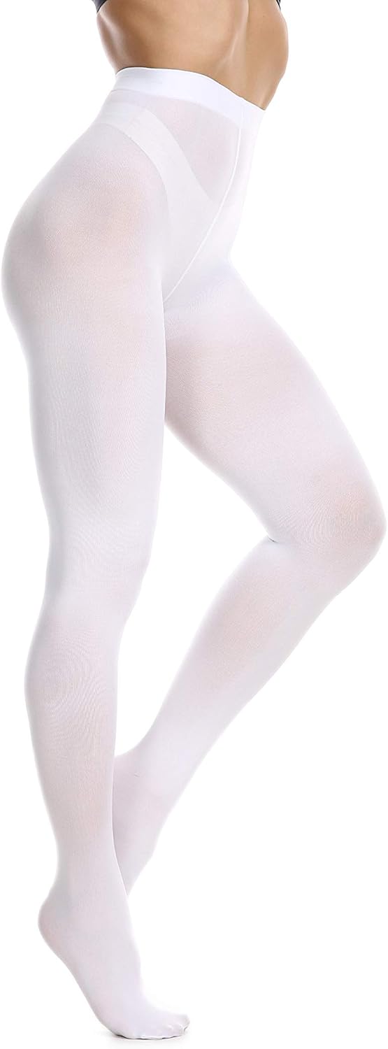 Frola Women's 80 Denier Soft Semi Opaque Solid Color Footed Pantyhose Tights