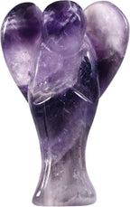 Rockcloud rokcloud Amethyst Hand-Carved Healing Crystal Gurdian Angel Figurine Reiki Pocket Stone for Meditation Home Office Decor 3 Inch