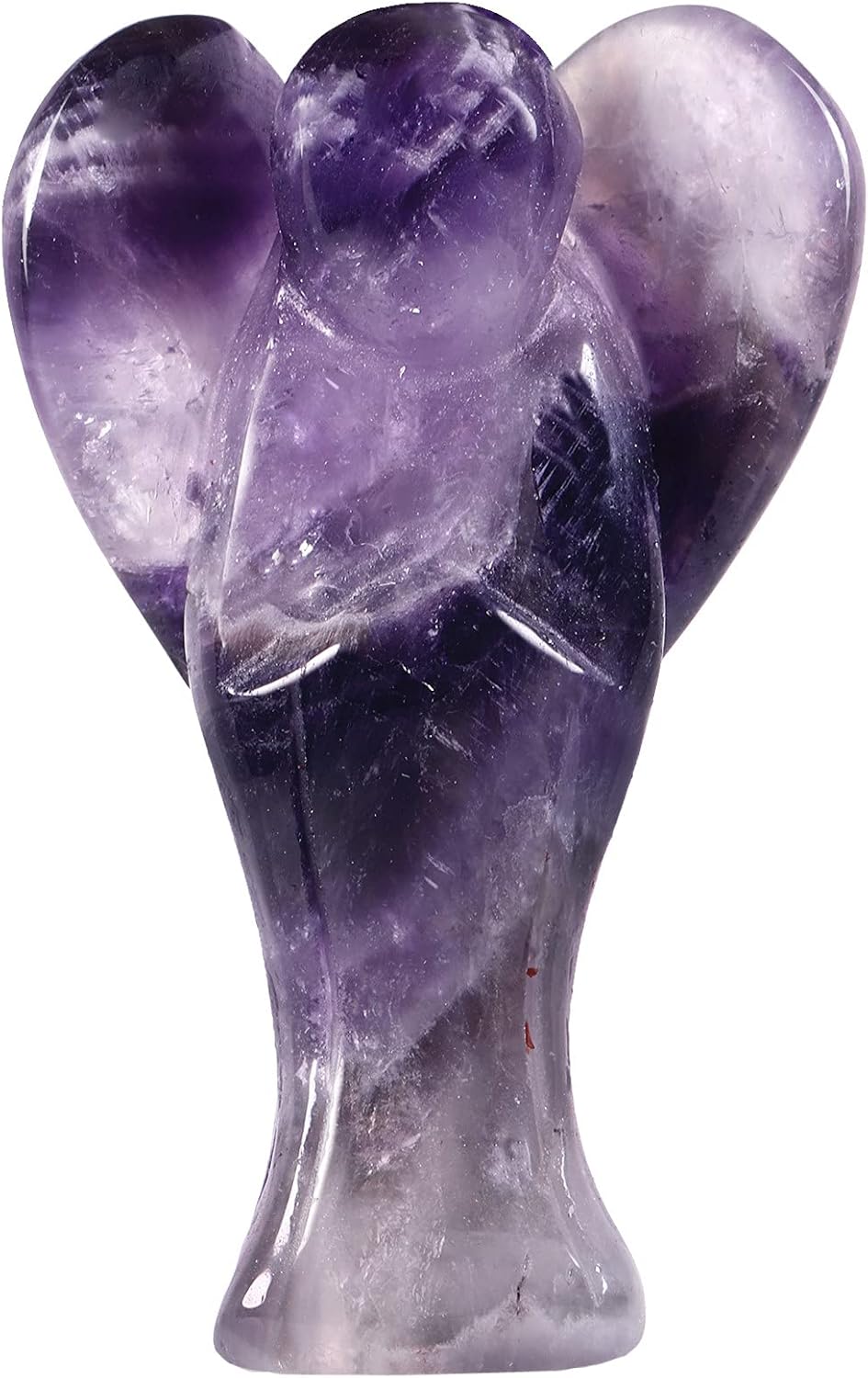 Rockcloud rokcloud Amethyst Hand-Carved Healing Crystal Gurdian Angel Figurine Reiki Pocket Stone for Meditation Home Office Decor 3 Inch