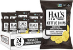 Hal's New York Kettle Cooked Potato Chips, Sea Salt & Cracked Pepper, 2 Oz (Pack of 24)