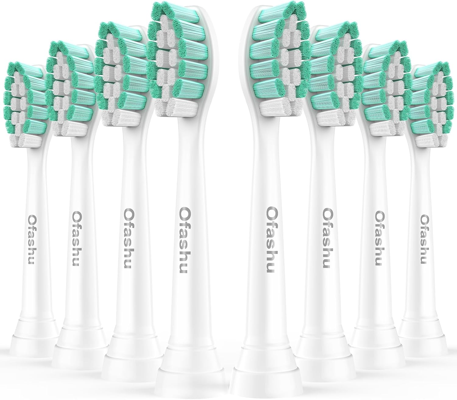Replacement Brush Heads for Philips Sonicare Click-on Electric Toothbrush Heads Compatible with Plaque Control C1 C2 4100 5100 6100 2 Series HX9024, 8 Pack White