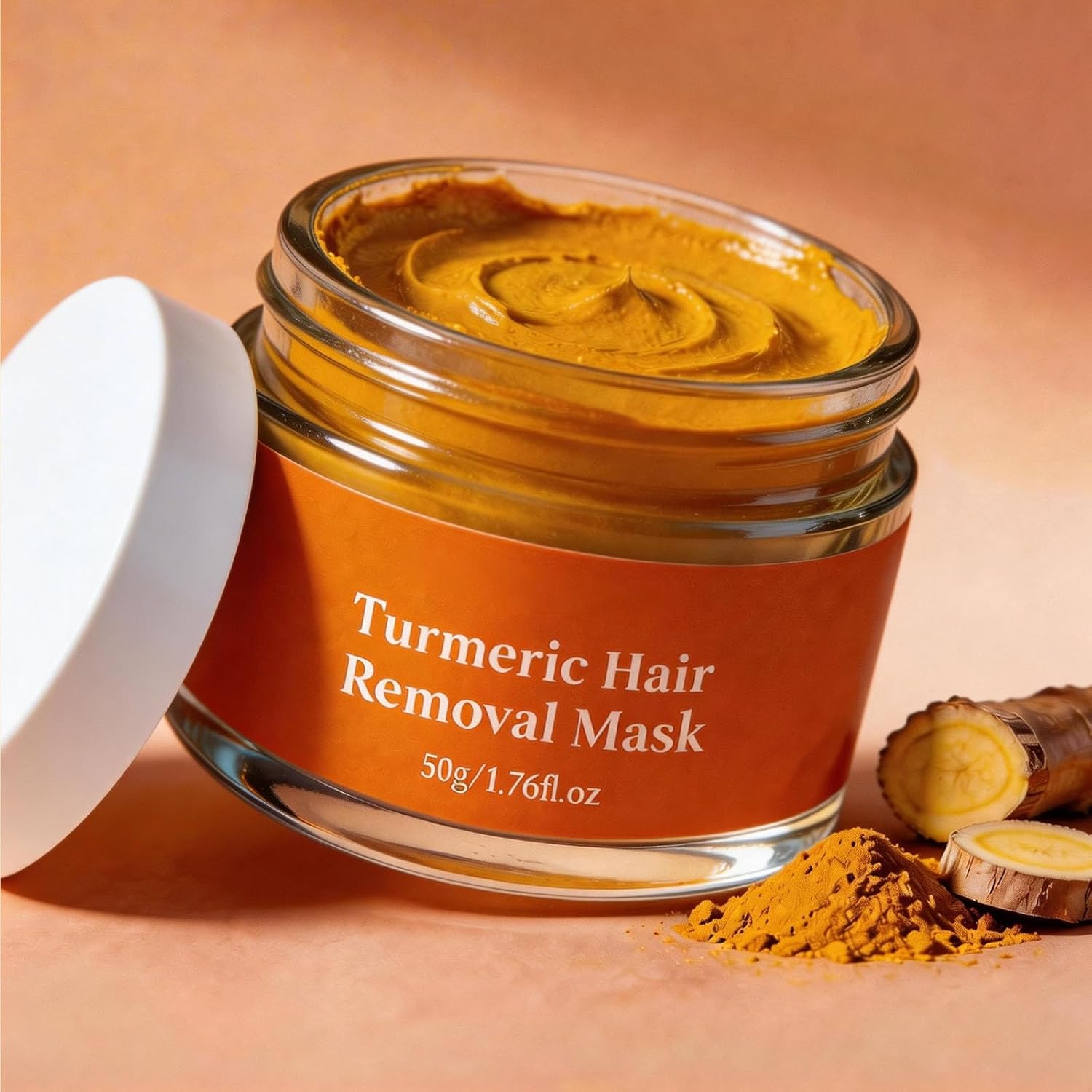 Kyem Turmeric Hair Removal Mask Gentle Nourishing,Powered By Healing Clay And Turmeric Extract To Remove Unwanted Hair,Silky-Smooth Skin Without Pain Of Waxing,For Face Body And Private Area ﻿ (1PCS)