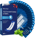 Milumber Teeth Whitening Strips for Sensitive, 42 Strips Whitener Safe Whitestrip, Deep Stains Removal Tooth Whitening, Enamel Safe Non-Slip Dry Strip Technology for Whiter Teeth, Mint