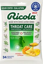 Ricola, Throat Care Max Honey Lemon, 34 Count