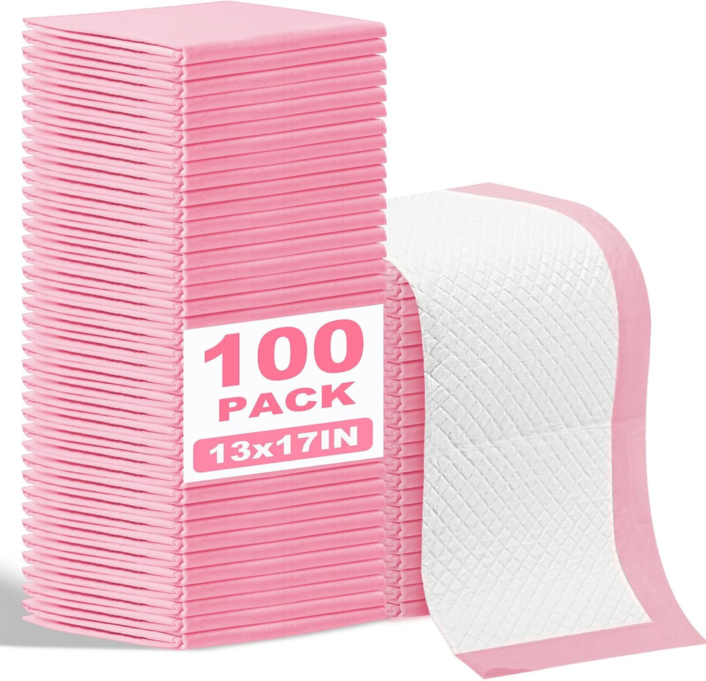 100 Pack Disposable Changing Pads for Baby,13x17In Baby Disposable Underpads,Waterproof Diaper Changing Pad,Ultra Absorbent,Breathable Leakproof Underpads Bed Table Protector Mat