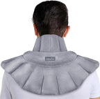 REVIX Microwavable Heating Pad for Neck Shoulders and Back, Microwave Heated Neck Wrap with Moist Heat, Light-Gray