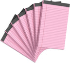 7pcs Small Note Pads 5x8 Legal Pads Pink Notepad 5x8 College Ruled Pink Notebook Paper Narrow Ruled Mini Notepads 5 x 8 Legal Pad Perforated Small Writing Pads 5x7 In 30 Sheets per Note Pad