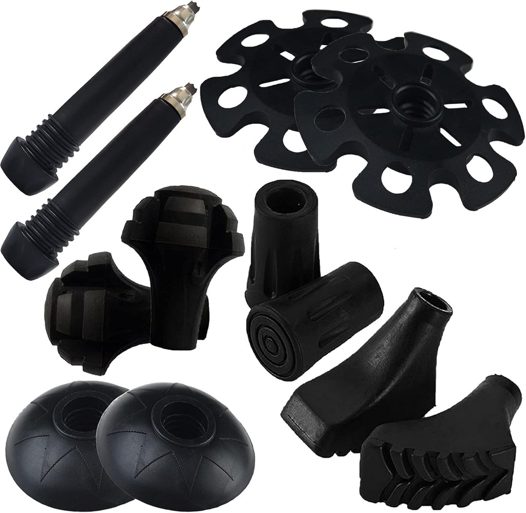 Trekking Poles Tips, Rubber Hiking Sticks End Caps Protectors Replacement Accessorie Fit Most Hiking Trekking Walking Canes