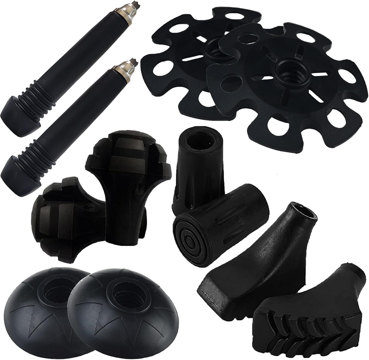 Trekking Poles Tips, Rubber Hiking Sticks End Caps Protectors Replacement Accessorie Fit Most Hiking Trekking Walking Canes