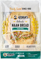 Atoria's Family Bakery Traditional Naan Flatbread 8 Pack | 16 Individual Naans | Fresh Baked, All Natural, GMO Free and No Artificial Preservatives or Flavors 8-Packs of 2 Sheets (16 Sheets)