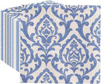 PAW - 100 Pack Blue Cocktail Napkins 5'' x 5'', Disposable Beverage Napkins with Portuguese Tiles Motive, Paper Towels for Wedding, Birthday, Bridal Party, Decoupage, Decorative Supplies